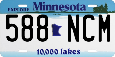 MN license plate 588NCM