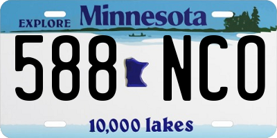 MN license plate 588NCO