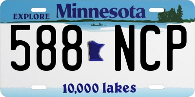 MN license plate 588NCP