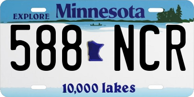 MN license plate 588NCR