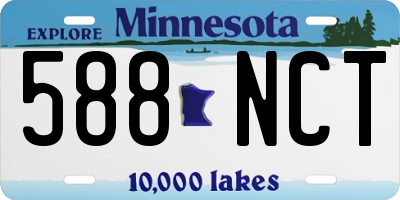 MN license plate 588NCT