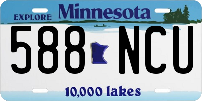 MN license plate 588NCU