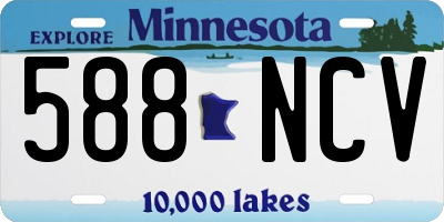 MN license plate 588NCV