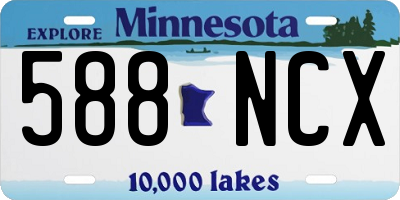 MN license plate 588NCX
