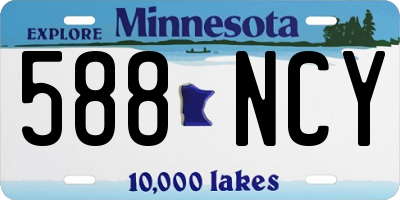 MN license plate 588NCY