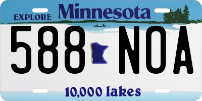 MN license plate 588NOA