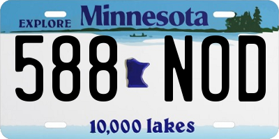 MN license plate 588NOD
