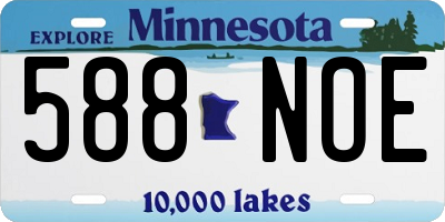 MN license plate 588NOE