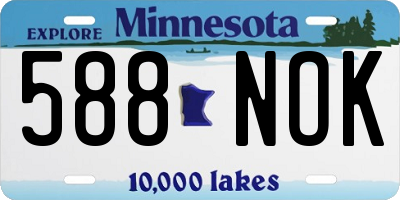 MN license plate 588NOK