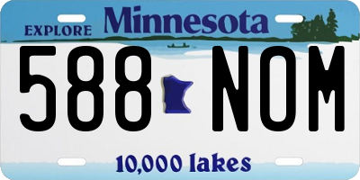 MN license plate 588NOM