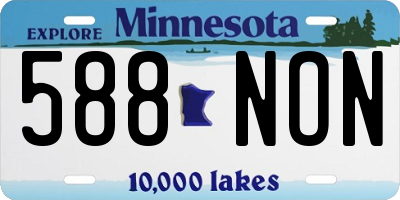 MN license plate 588NON