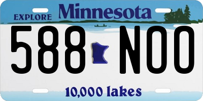 MN license plate 588NOO