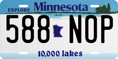 MN license plate 588NOP