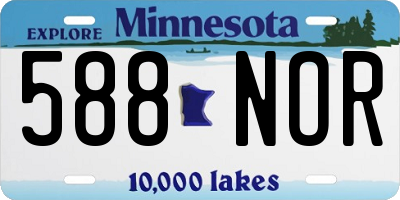 MN license plate 588NOR