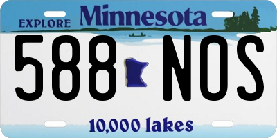 MN license plate 588NOS