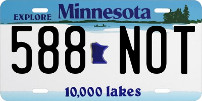 MN license plate 588NOT