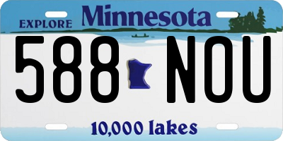 MN license plate 588NOU