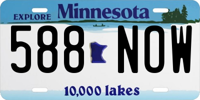 MN license plate 588NOW