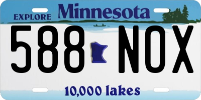MN license plate 588NOX