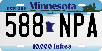 MN license plate 588NPA