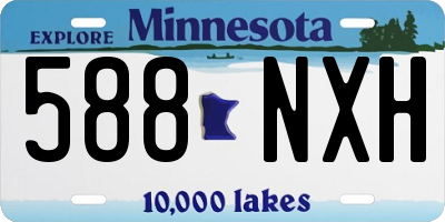 MN license plate 588NXH