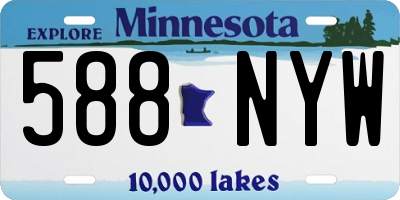 MN license plate 588NYW