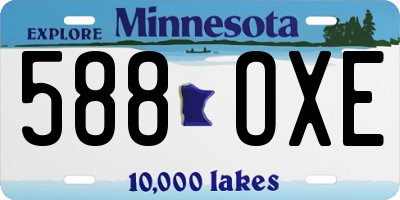 MN license plate 588OXE