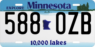 MN license plate 588OZB