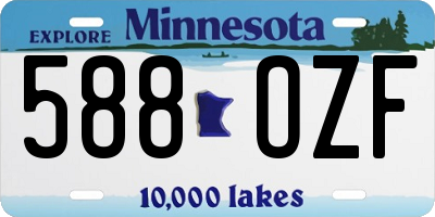 MN license plate 588OZF