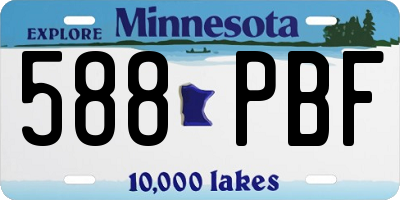 MN license plate 588PBF