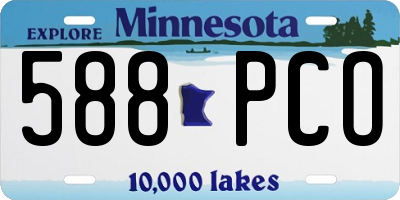 MN license plate 588PCO