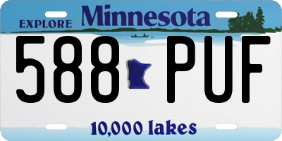 MN license plate 588PUF