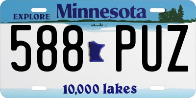 MN license plate 588PUZ