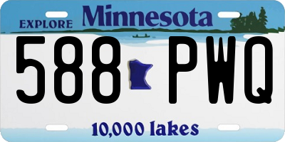 MN license plate 588PWQ