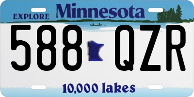 MN license plate 588QZR