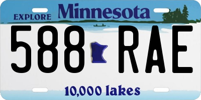 MN license plate 588RAE