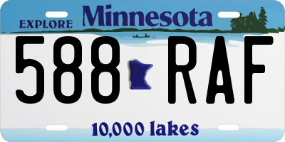 MN license plate 588RAF