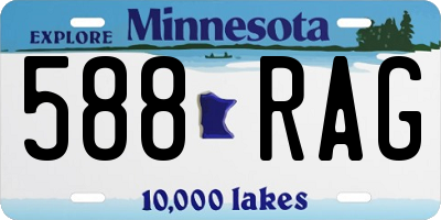 MN license plate 588RAG