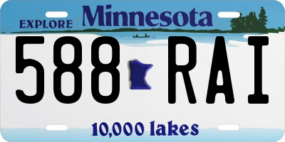 MN license plate 588RAI
