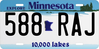 MN license plate 588RAJ