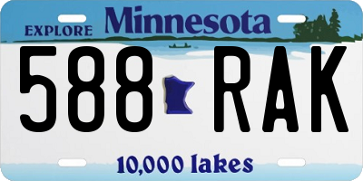 MN license plate 588RAK