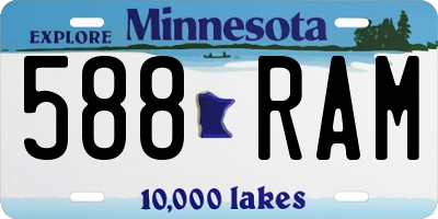MN license plate 588RAM