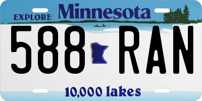 MN license plate 588RAN