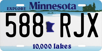 MN license plate 588RJX