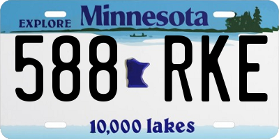 MN license plate 588RKE