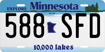 MN license plate 588SFD