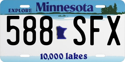 MN license plate 588SFX