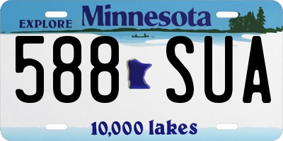 MN license plate 588SUA
