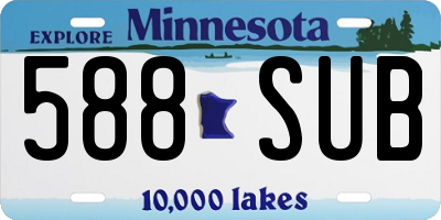 MN license plate 588SUB