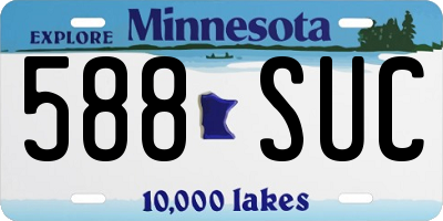 MN license plate 588SUC